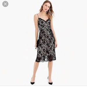 J Crew Spaghetti Strap Black Lace Dress